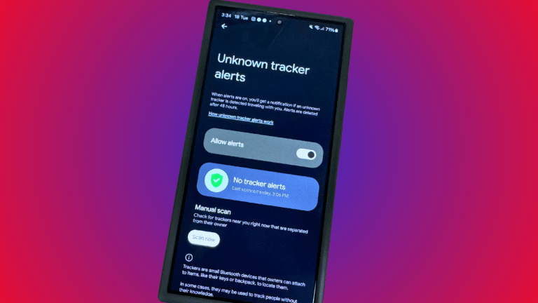 unknown tracker alerts page