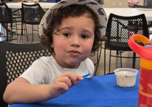 Enjoying a treat at the ice cream social