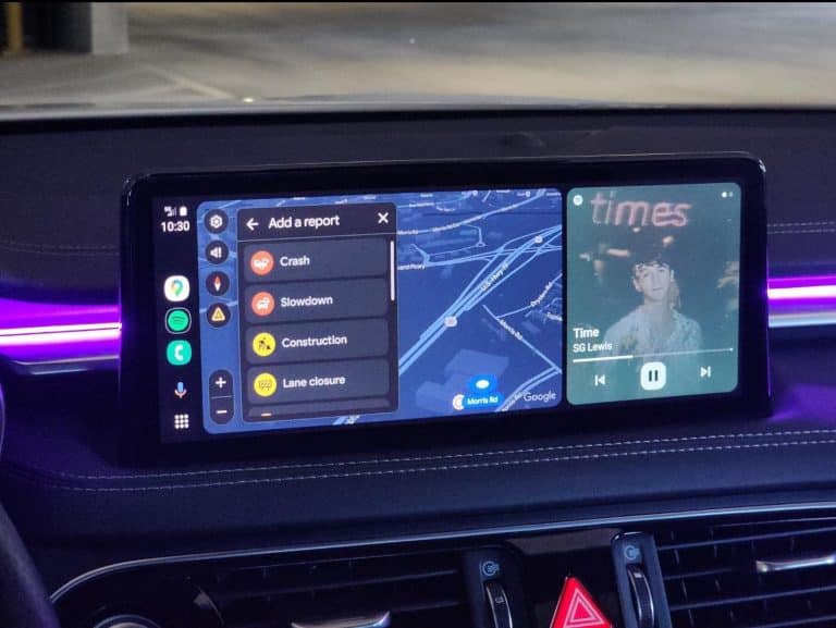 Android Auto Google Maps road hazard reporting