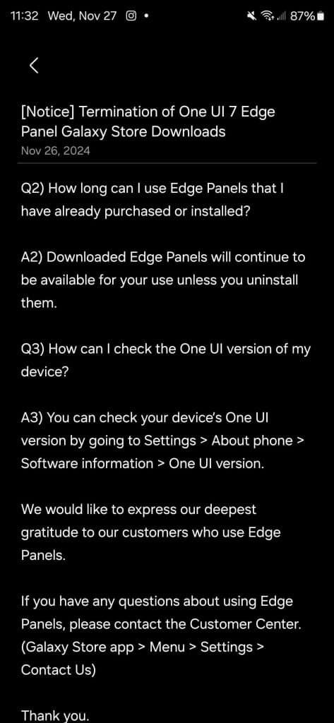 Edge Panels Won’t Be Available in One UI 7.0’s Galaxy Store 3