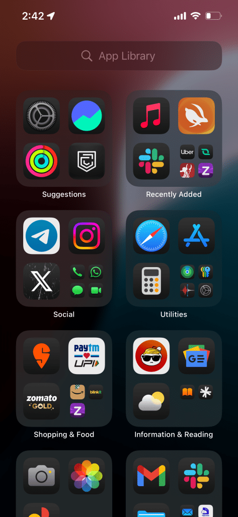 Dark mode icons iOS 18