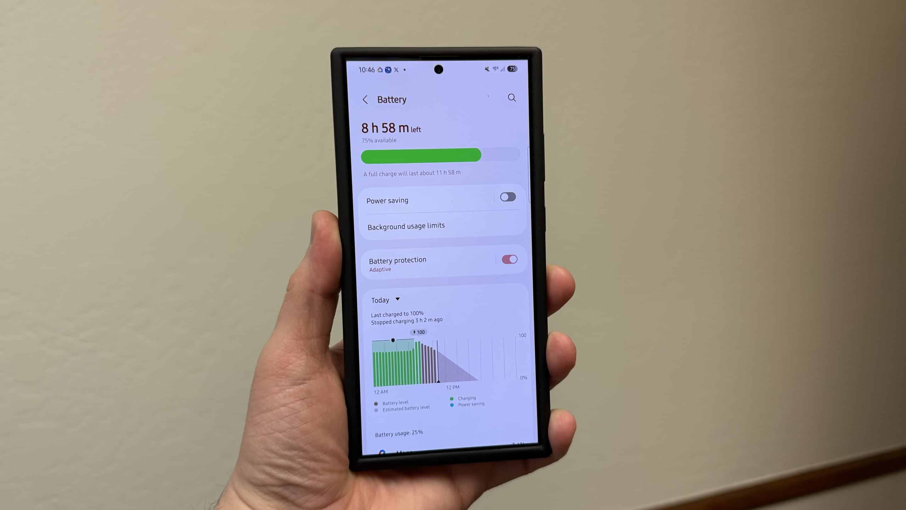 One UI 7 Battery Chart