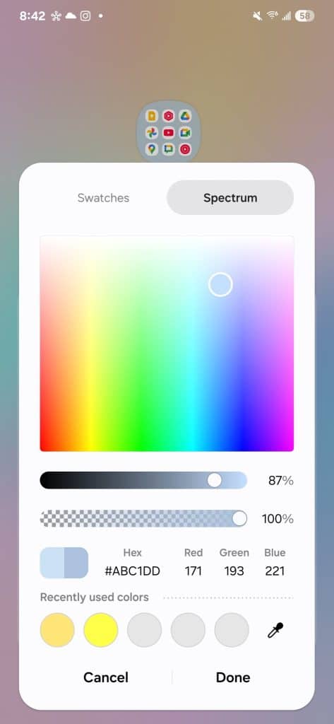 One UI 7 Color Picker