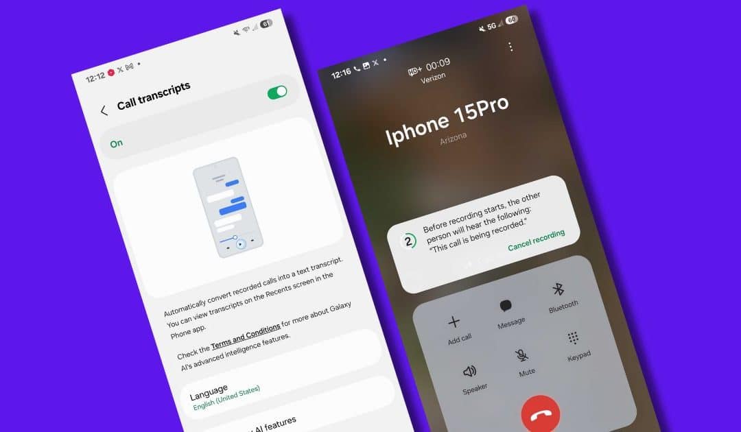 One UI 7.0 Brings Native Call Recording and Transcripts to US