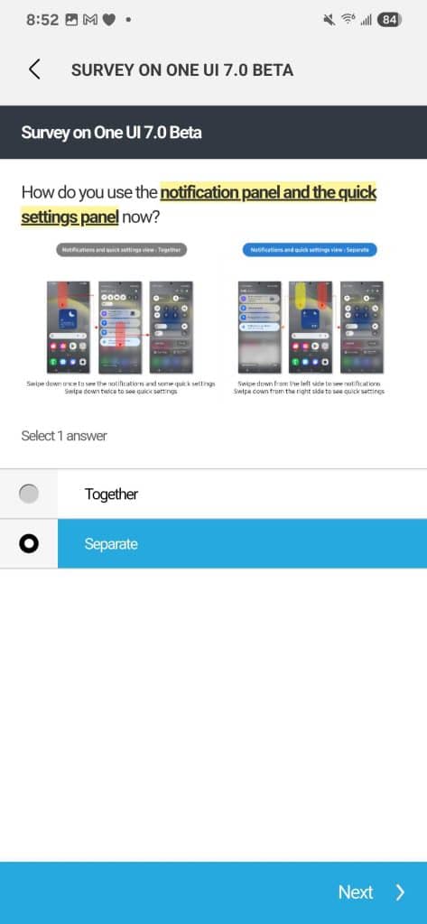 One UI 7.0 Survey