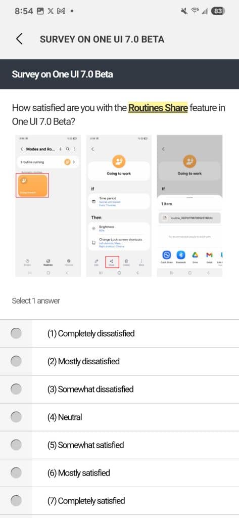 One UI 7.0 Survey