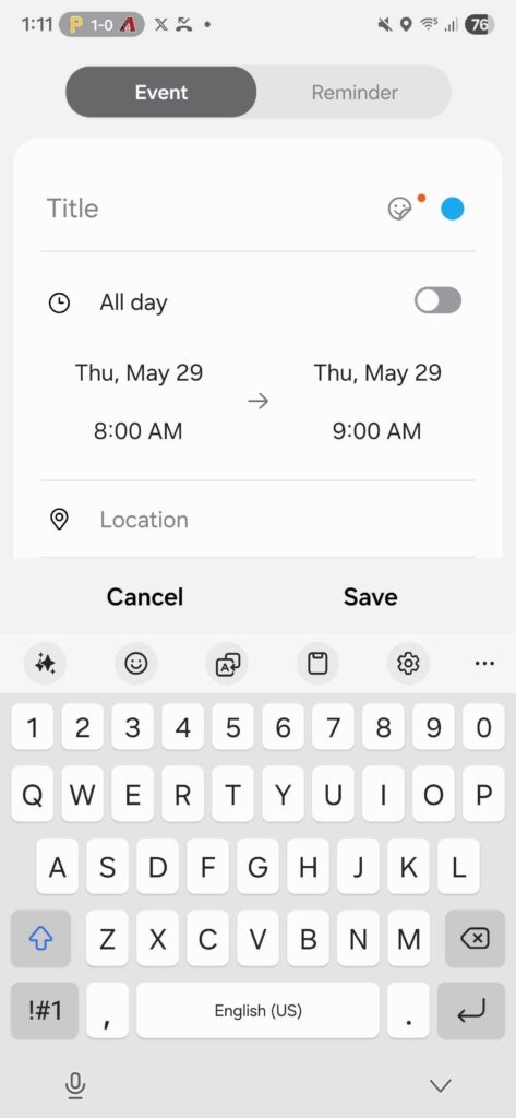 One UI 8 Calendar