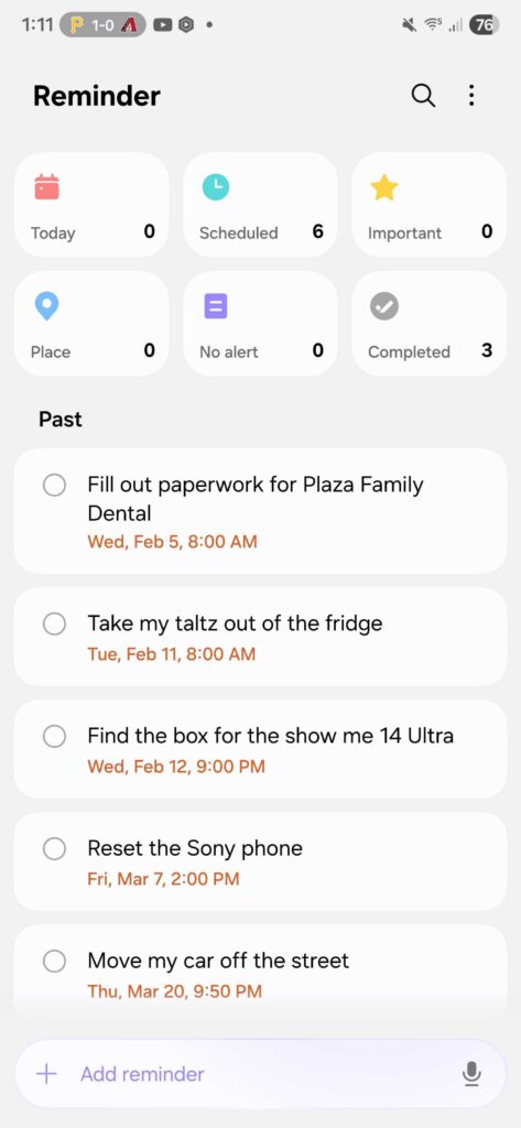One UI 8 Reminder