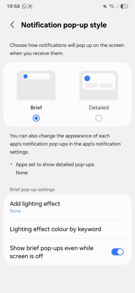 One UI 8 notification pop-up style