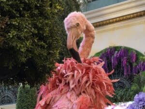 Flamingo sculpture closeup