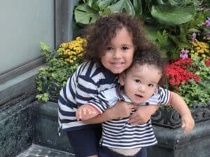 Kids posing for camera