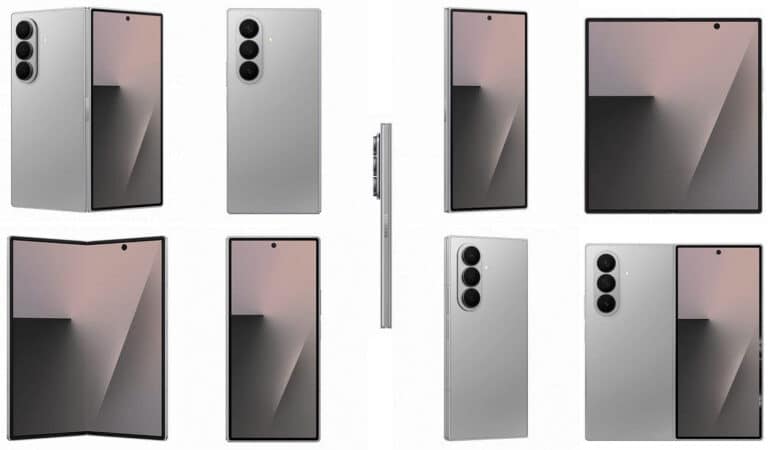 Galaxy Z Fold 7 in Silver Shadow leak
