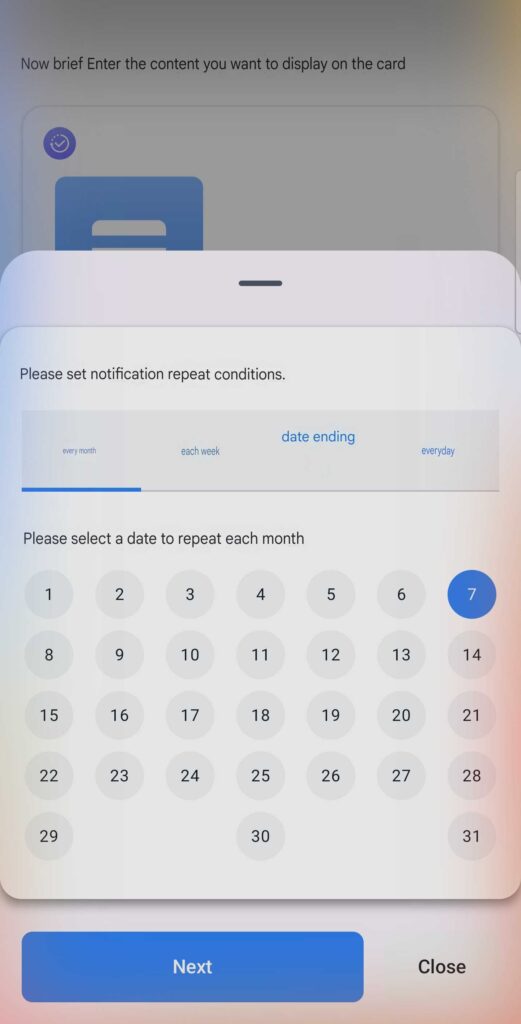 Select date