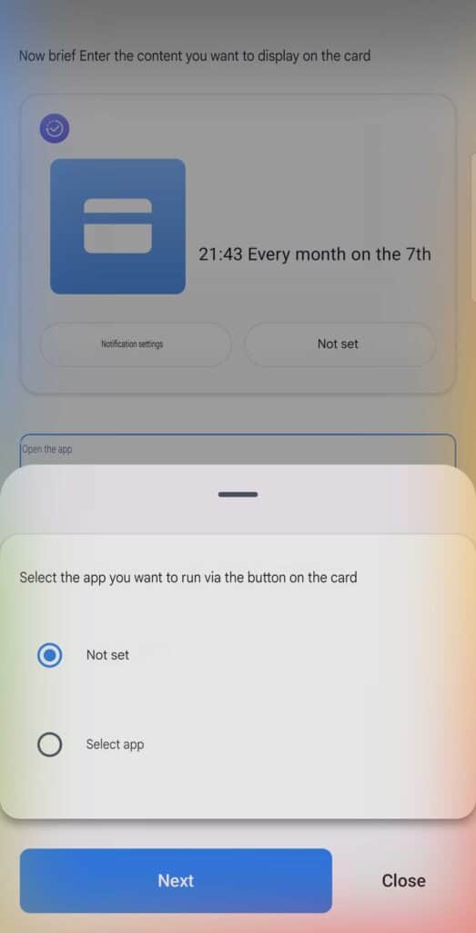 Configure action