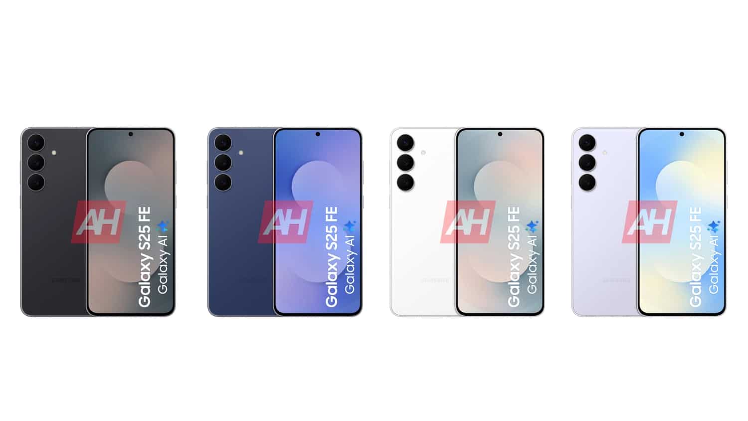 Galaxy S25 four colors renders