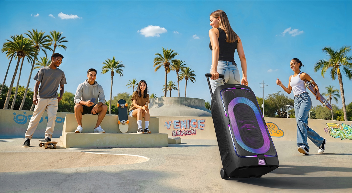 06_GripRoll_Powerful-Party-Sound_Skatepark_Day_96DPI Samsung 2025 Sound Tower speakers IFA