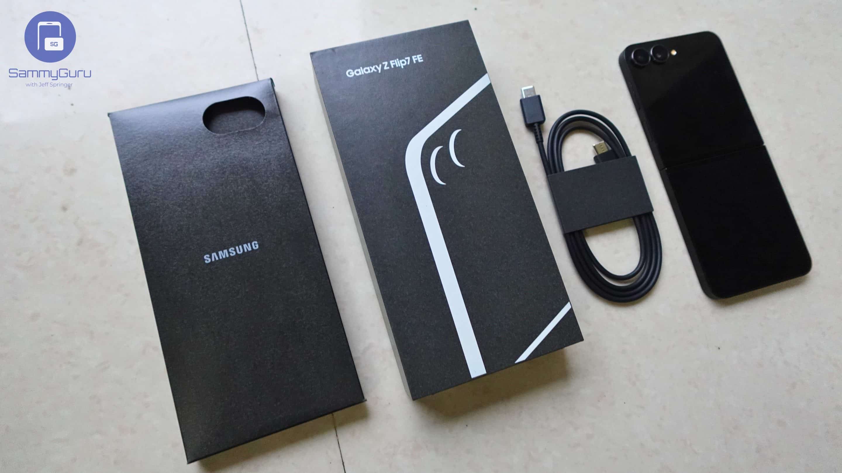Galaxy Z Flip 7 FE unboxing SammyGuru