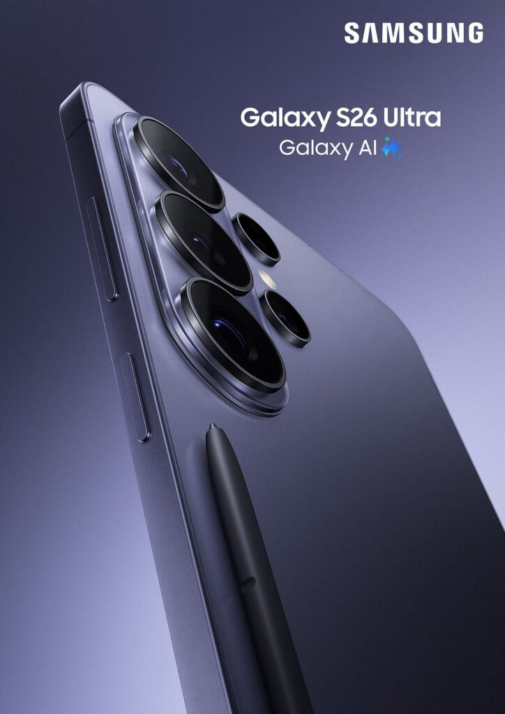 Galaxy S26 Ultra Cobalt Violet via evleaks
