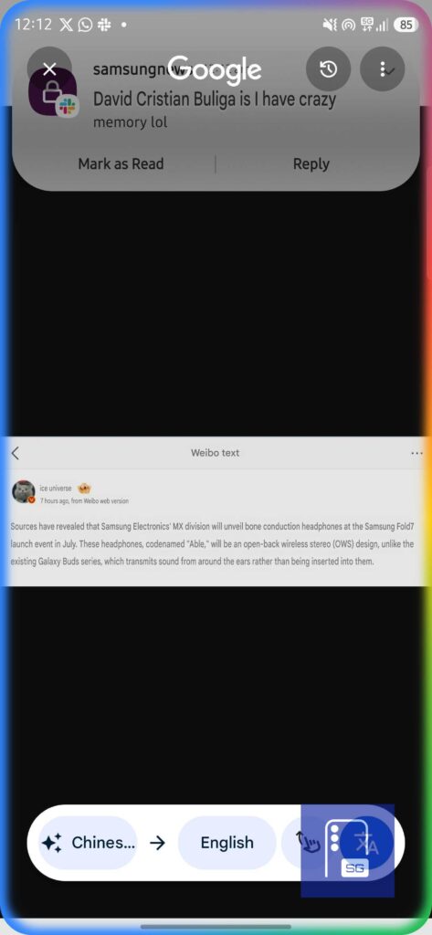 Ice Universe post from Weibo about "Galaxy Buds Able"