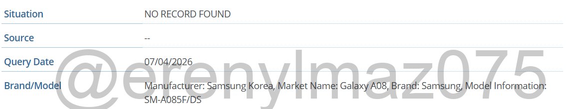 Galaxy A08 GSMA