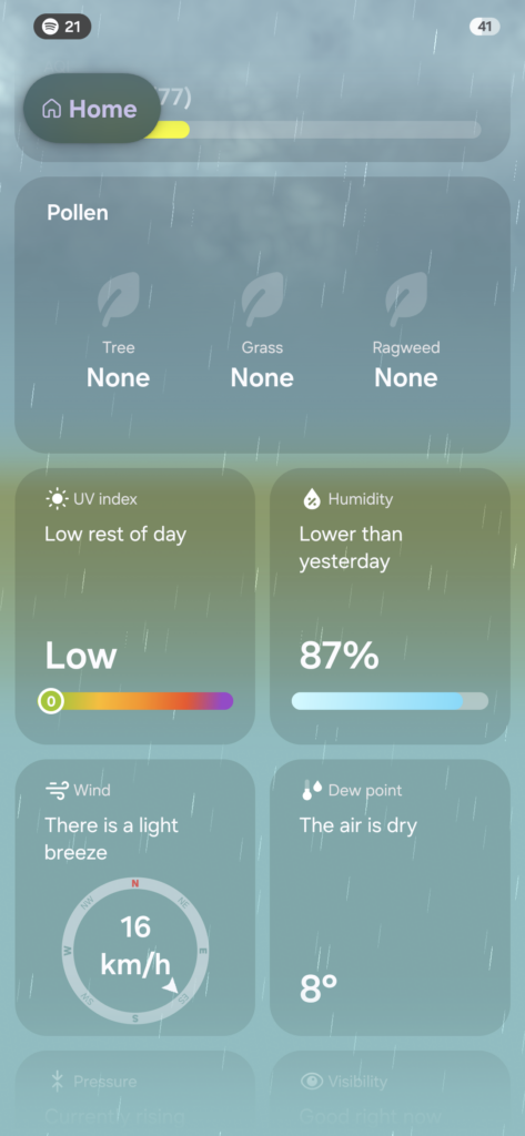 Samsung Weather app Old UI