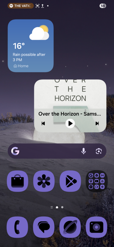 Samsung Music 2x3 widget