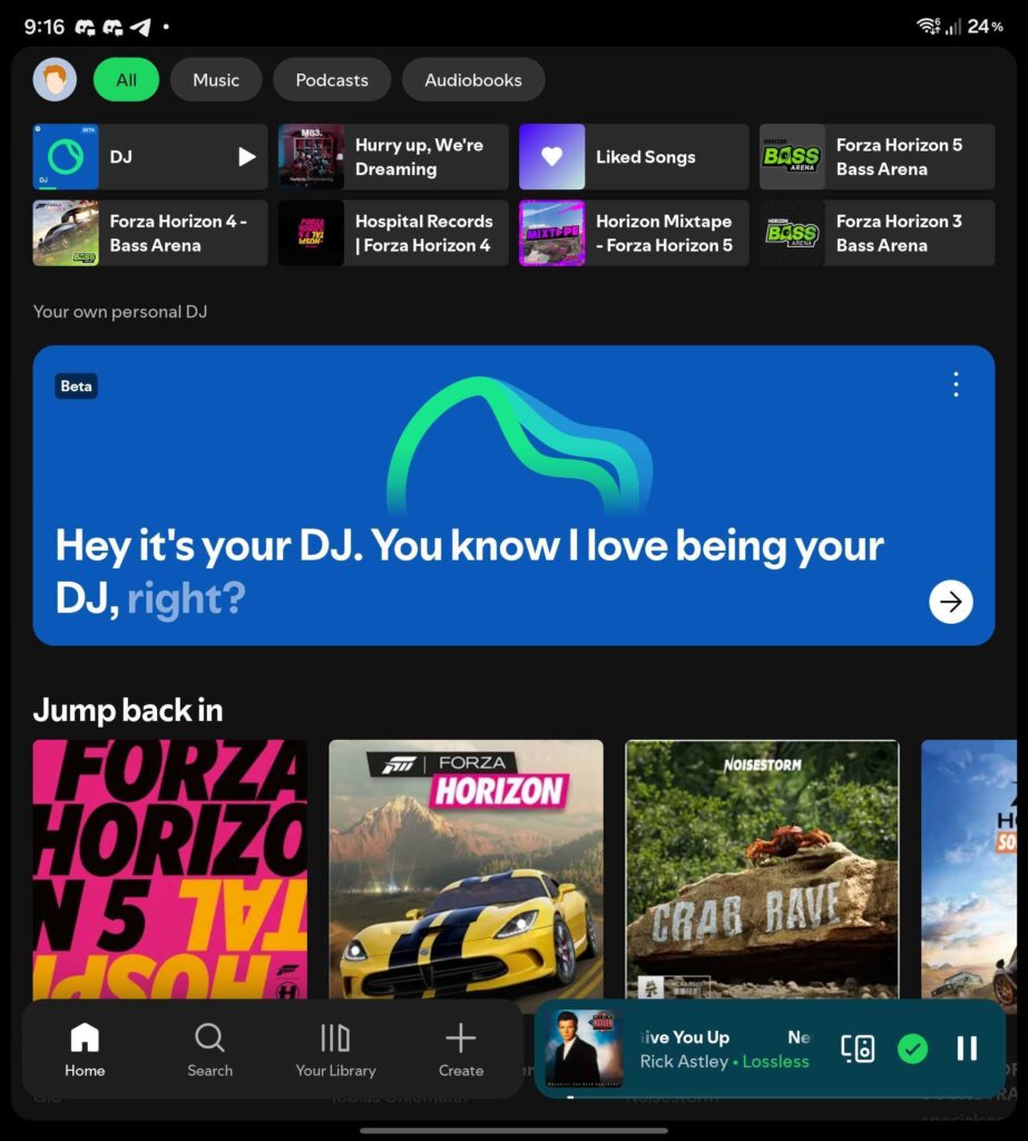 Spotify New UI on Galaxy Z Fold 7 (1)