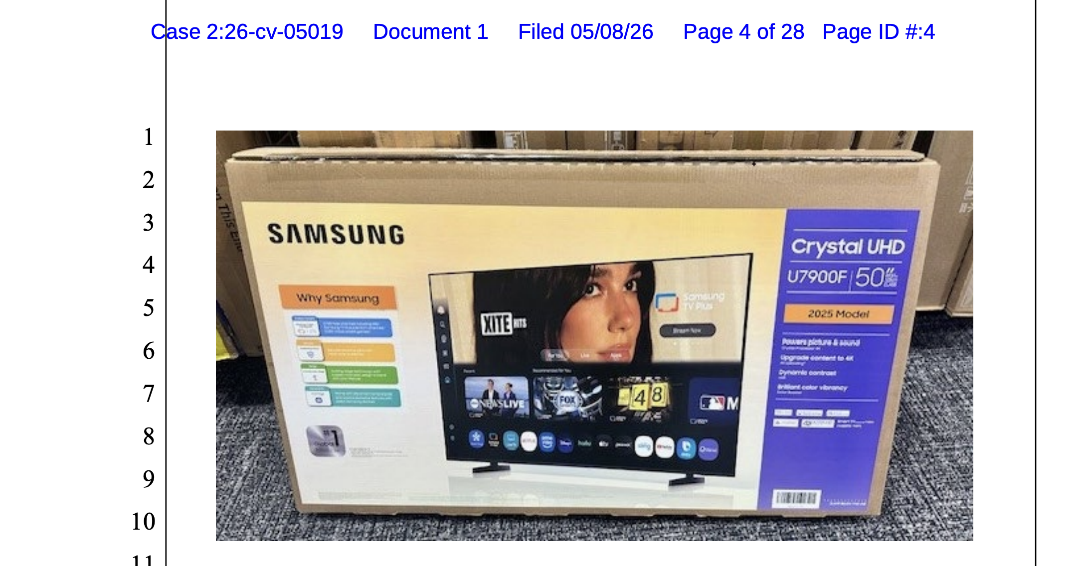 Samsung TV Dua Lipa lawsuit Samsung TV Dua Lipa lawsuit