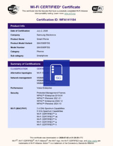 Galaxy F08 Wi-Fi Alliance